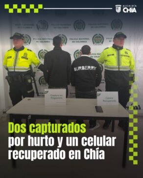 Dos capturados por hurto y un celular recuperado en Chía